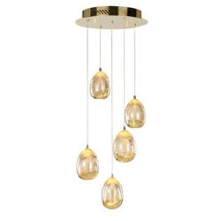 Lampa wisząca HUELTO śr. 30cm 24W LED ciepła biel 3000K | złoty