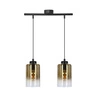 Lampa wisząca ASPRA, 32-16263, czarny/bursztynowy/transparentny, 2x60W E27