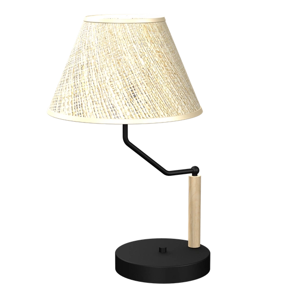 Lampka stołowa ETNA Black, MLP7278, czarny/kość słoniowa/drewno, 1x40W E27