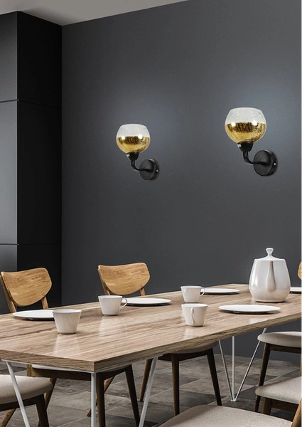 Kinkiet CROMINA 21-57242 czarno-złoty 1x60W E27