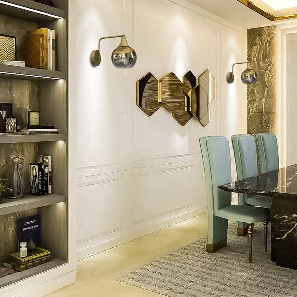 Kinkiet MONTE, MLP8399, złoty/dymiony, 1x60W E27