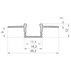 Profil LED GK18-3 podtynkowy 200cm szer. 46mm | do osłonek C1 C4 | srebrny