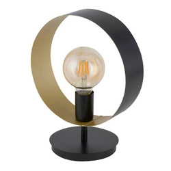 Stylowa lampa stołowa biura i domu HAPPY E27 60W szer. 25cm | czarny złoty