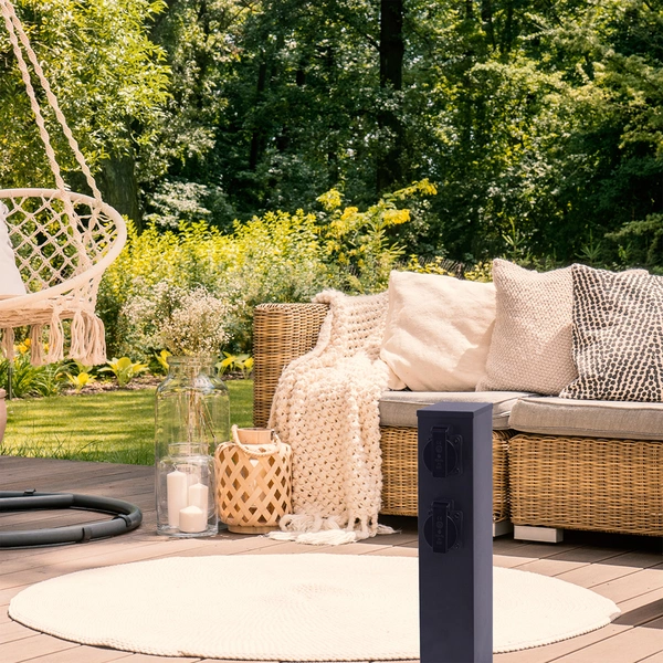Słupek ogrodowy z gniazdkami ELECTRIC 40cm gniazdo ogrodowe II