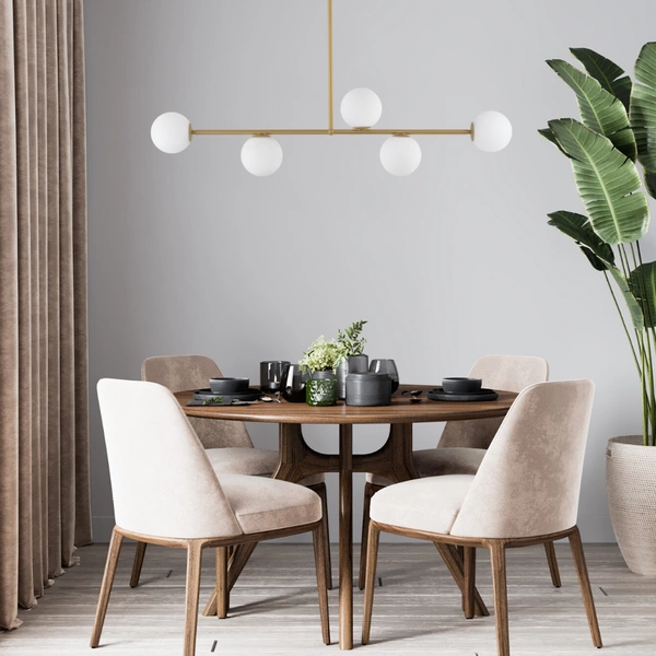 Lampa sufitowa, szklane kule G9 12W GAMA 5 szer. 106cm | złoty