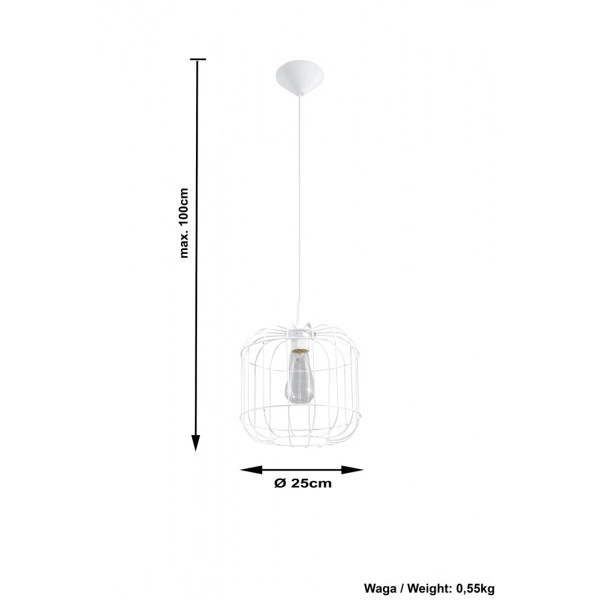 Industrialna lampa wisząca CELTA SL.0295 Biała 1xE27