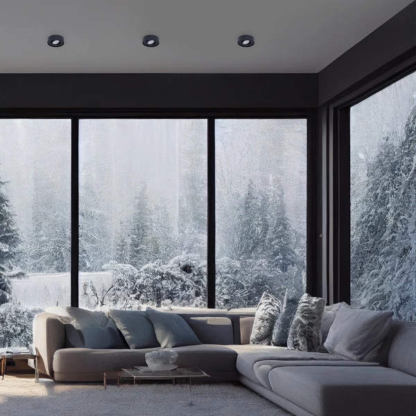 Oprawa podtynkowa NUSA Round Black wys. 5cm | czarny