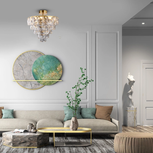 Lampa sufitowa CHELSEA, złoty/transparentny, 6x40W E14, ML8812