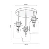 Lampa Sufitowa Alessandro 3xE27 Max.60W Drewno Buk Orzech/Czarny Metal/Szkło Przezroczyste 4030419020867