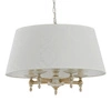 Żyrandol klasyczny z abażurem ROKSANA WHITE śr. 50cm biały antyczny/szary
