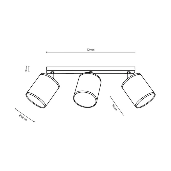 Aprillia Lampa Sufitowa 3xE27 Max.25W Dąb Olejowany/Biały 56744374