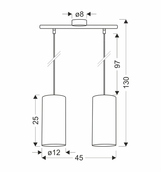 Fleri lampa wisząca czarny 2x60 e27 abażur 12x25 beżowy ratan