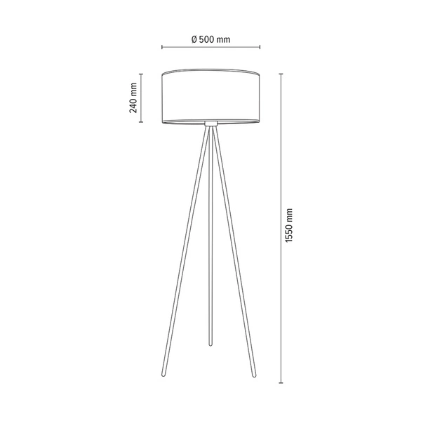 Lampa podłogowa Mateo 1xE27 Max.40W Czarny metal/Czarny kabel PCV/Beżowa tapeta 87813104