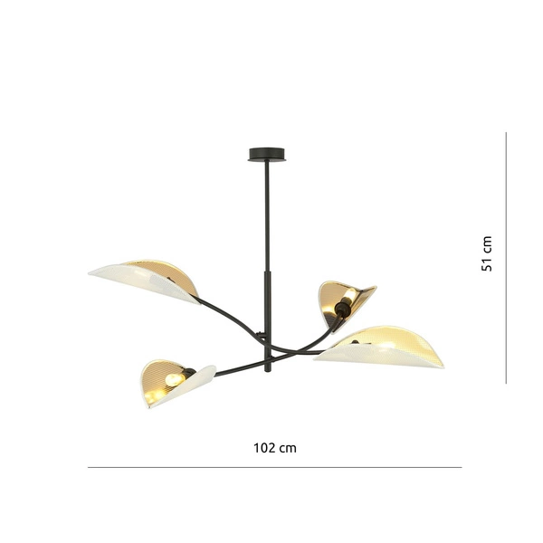 Lampa sufitowa Emibig LOTUS 4 Biały/GOLD 1107/4