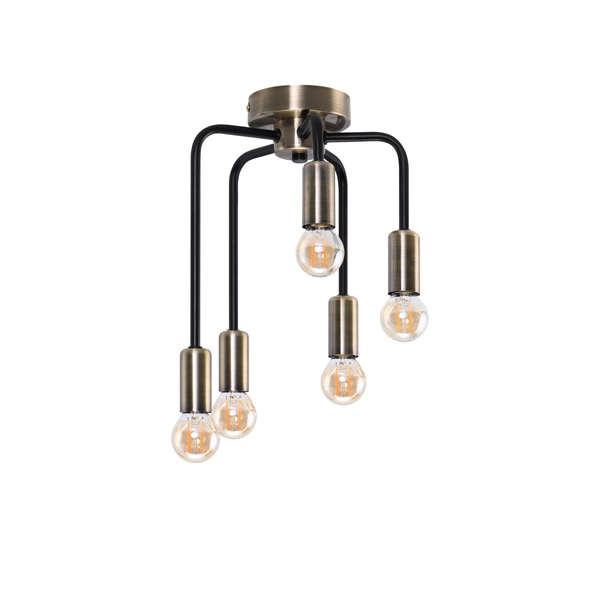 Lampa sufitowa SAGA, 35-01337, patynowy/czarny, 5x40W E14