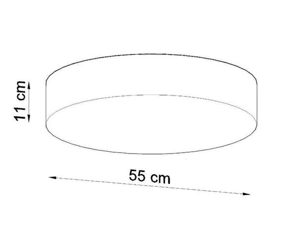 Duży plafon do salonu ARENA średnica 55 czarny