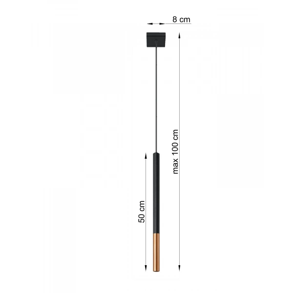 Lampa wisząca MOZAICA 1 SL.0888 czarny/miedź 1xG9