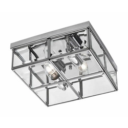 Lampa sufitowa MONZA, chrom/transparentny, 2x40W E14