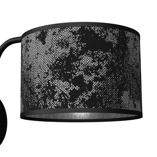 Stylowy kinkiet ścienny do salonu SATINO SILVER 1xE27 | czarny srebrny