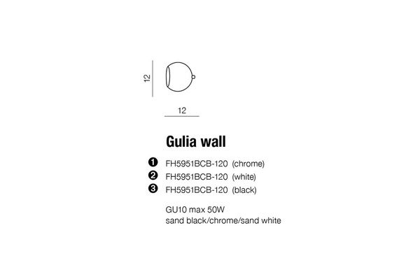 Azzardo GULIA BLACK WALL 1235