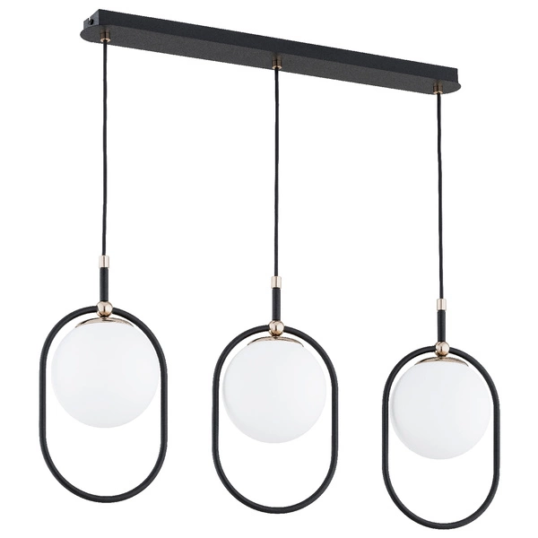 Lampa wisząca ALFA AMARO CZARNA & BIAŁA 3xE14 78cm | 62461