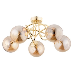 Lampa sufitowa ALFA BANKO ZŁOTA 5xE14 51cm | 63203