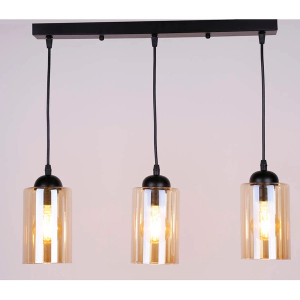 Lampa wisząca BISTRO, czarny/brązowy, 3x40W E27