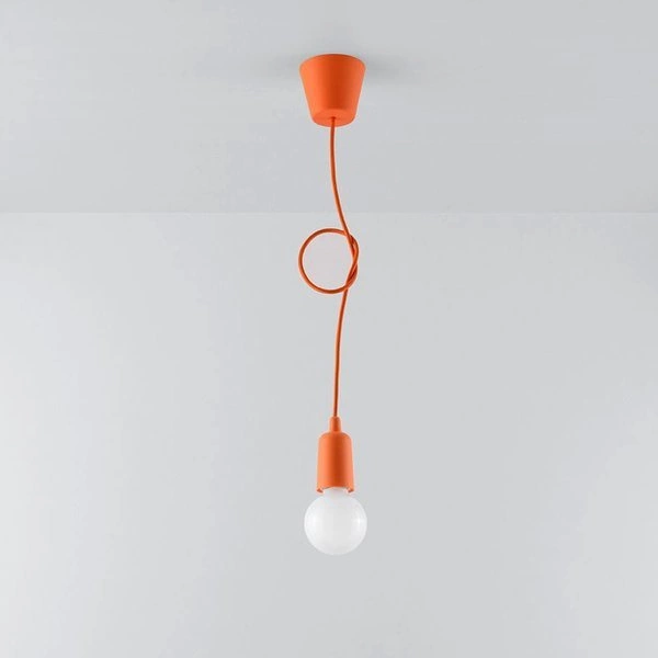 Lampa Wisząca DIEGO 1, PCV Pomarańczowy, E27 60W, SL.0584