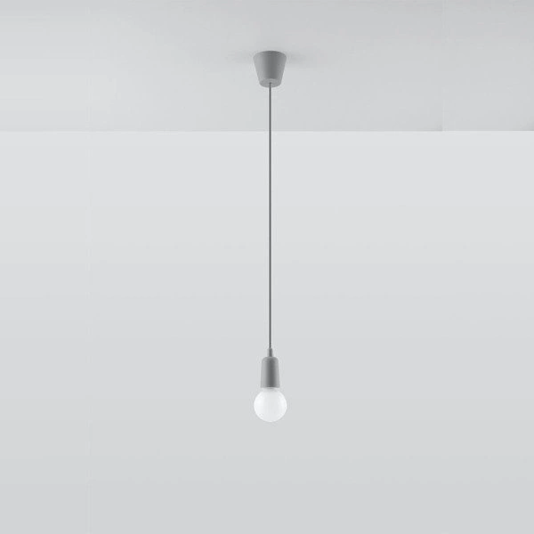 Lampa Wisząca DIEGO 1, PCV Szara, E27 60W, SL.0575
