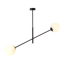 Lampa sufitowa Emibig LINEAR 2 Czarny/OPAL 1169/2