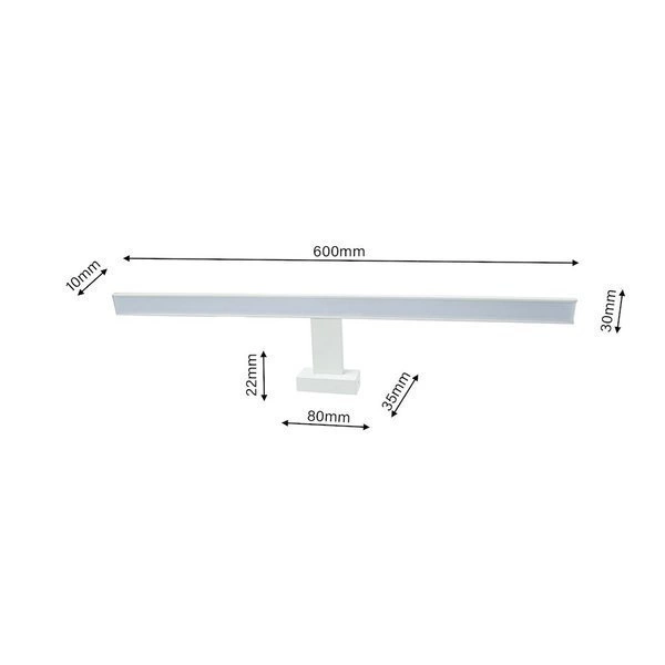 Kinkiet nad lustro biały SHINE 60cm Led