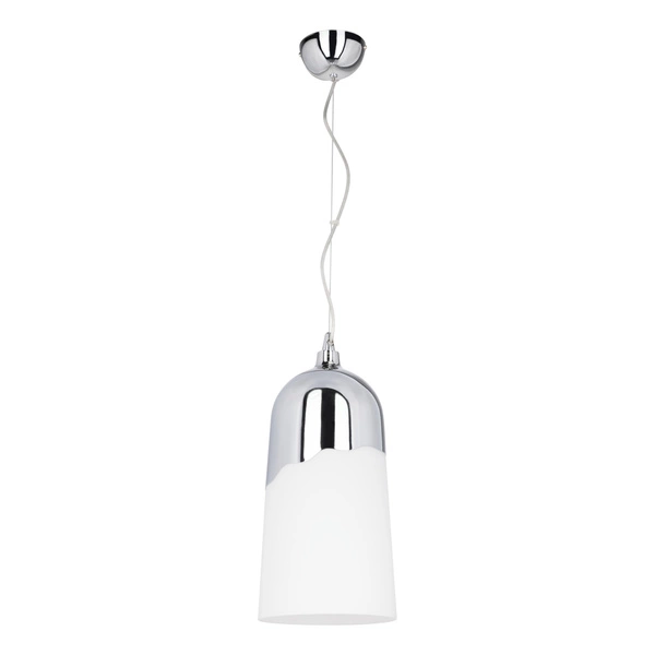 Lampa Wisząca Daga 1xE27 Max.60W Chromowany Metal/Białe Szkło 1675128