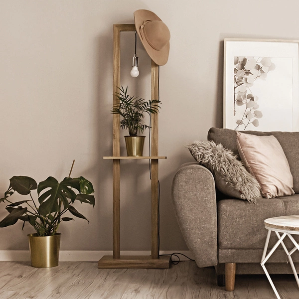 Monopod Lampa Podłogowa 1xE27 Max,15W Dąb Olejowany/Antracyt 6460174