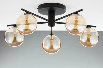 Nowoczesna Lampa sufitowa PRATO wys. 27cm 5xG9 14W IP20 | czarny