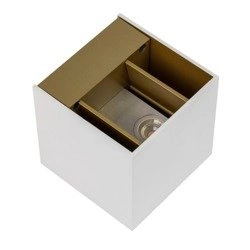 Kinkiet CUBE BIAŁO - ZŁOTY sześcian 10cm
