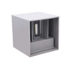 Kinkiet zewnętrzny natynkowy CUBE LED 2x3W 3000K IP54 | szary