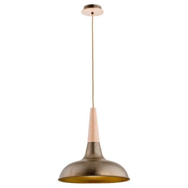 Lampa wisząca zwis DORO drewno/złoty śr. 39,5cm