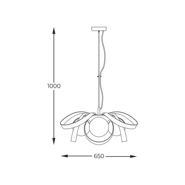 1139 LAMPA WISZĄCA NELA FLAT 65CM CZARNO-ZŁOTA/BLACK-GOLD