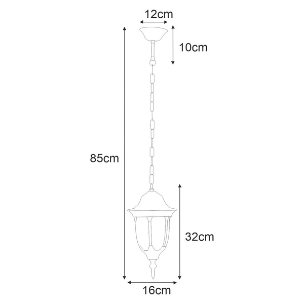 Lampa ogrodowa wisząca K-5007H/N CZARNY/ZŁOTY z serii VASCO