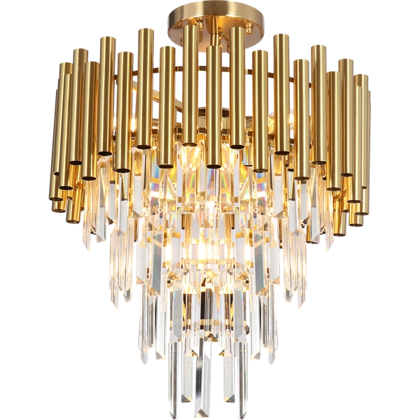 Lampa sufitowa MADISON, złoty/transparentny, 9x40W E14, ML8806