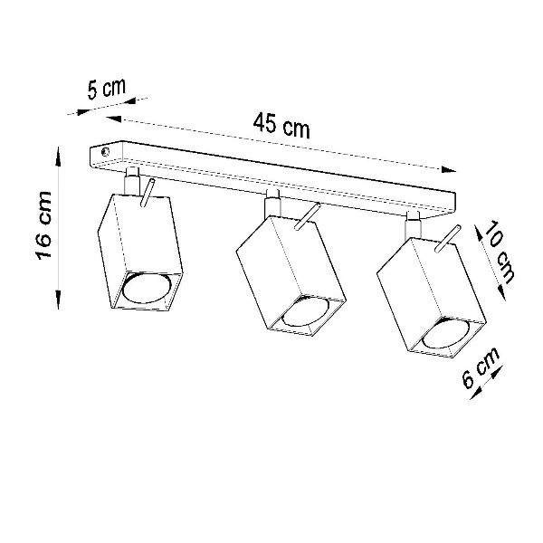 Designerska lampa sufitowa MERIDA 3 SL.0097 Biała 3xGU10