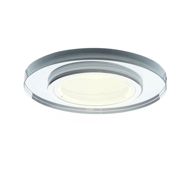 Oczko sufitowe szklane OKRĄGŁE Kolor: SREBRNY EKOS204