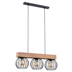 Lampa wisząca ALFA ARIZAN SLIM DREWNIANA 3xE27 18cm | 28173