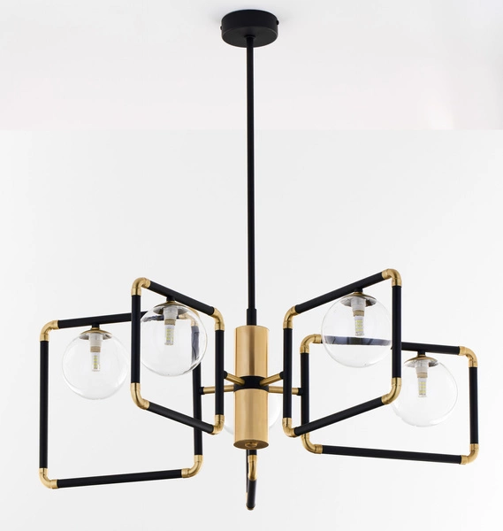 Nowoczesny Żyrandol IBRA wys. 82cm 5xG9 14W IP20 | Złoty