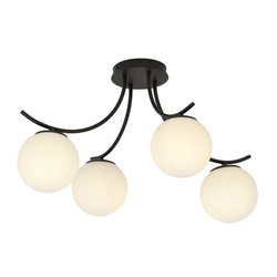 Lampa sufitowa Emibig BOSTON 4 Czarny/OPAL 1109/4