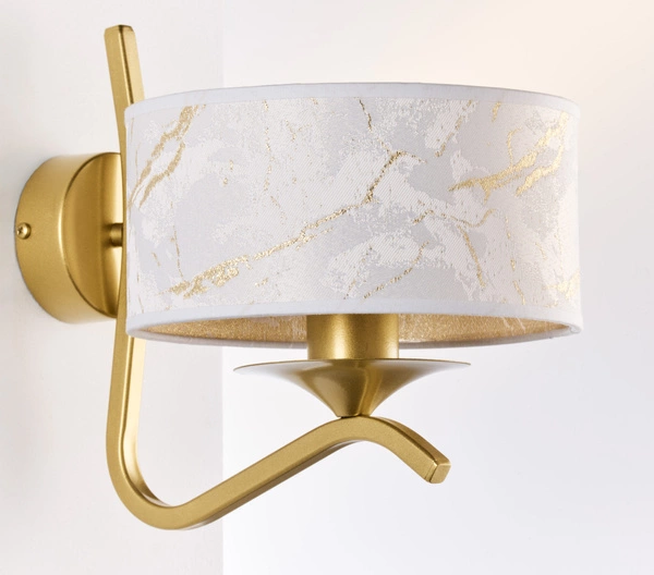 Klasyczny Kinkiet KASZMIR wys. 23cm 1xE27 15W IP20 | złoty połysk