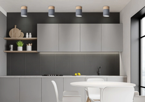 Lampa sufitowa TUBA 2284262, szary + drewno, 1x15W GU10