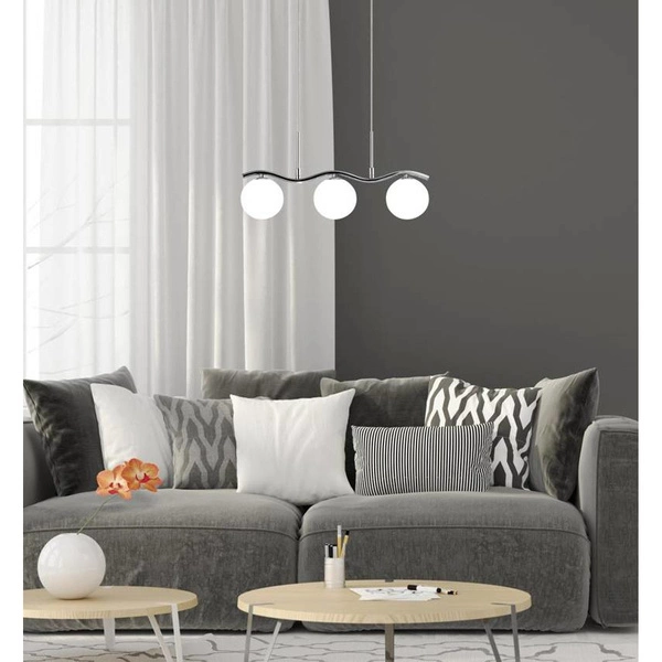 Lampa wisząca RAMON, 33-01405, chrom/biały, 3x40W G9