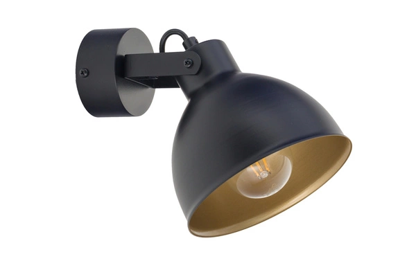 Stylowa lampa ścienna MARS kinkiet czarny złoty
