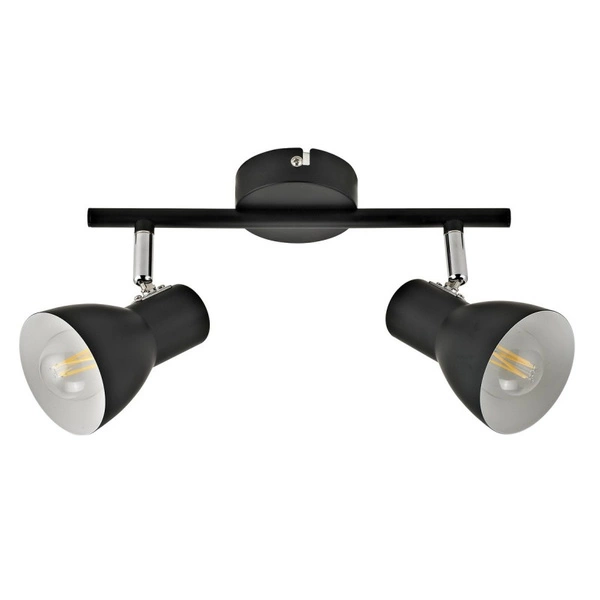 Lampa sufitowa reflektor RIADO dł. 27,5cm 2xE14 | czarny